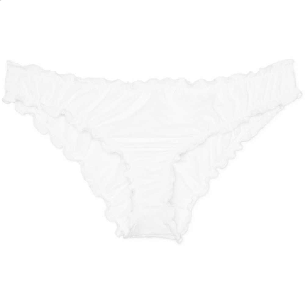 Bikini Bottoms White Ruffles & Ruched Rear❣️XL - Picture 2 of 3